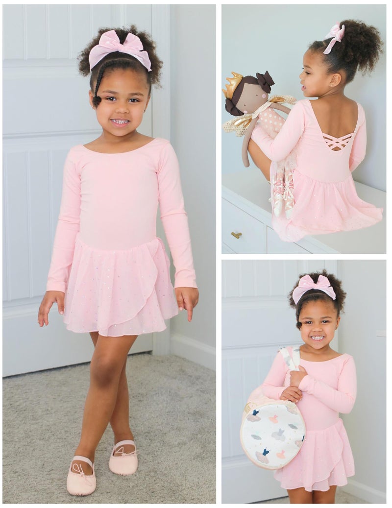 Arshiner Kids Girls Classic Long Sleeve Leotard Dance Ballet Dress - Image 5