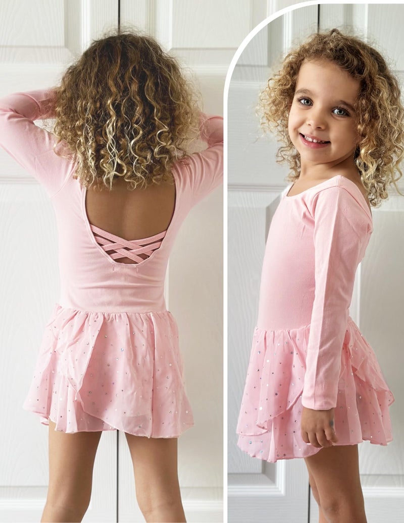 Arshiner Kids Girls Classic Long Sleeve Leotard Dance Ballet Dress - Image 4
