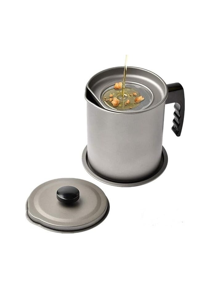 Cooking Oil & Grease Storage Pot – 1.7L Capacity – With Strainer Design - Image 1