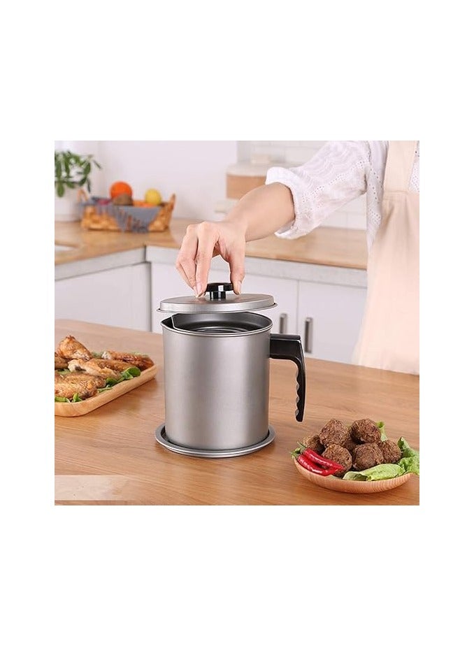 Cooking Oil & Grease Storage Pot – 1.7L Capacity – With Strainer Design - Image 2