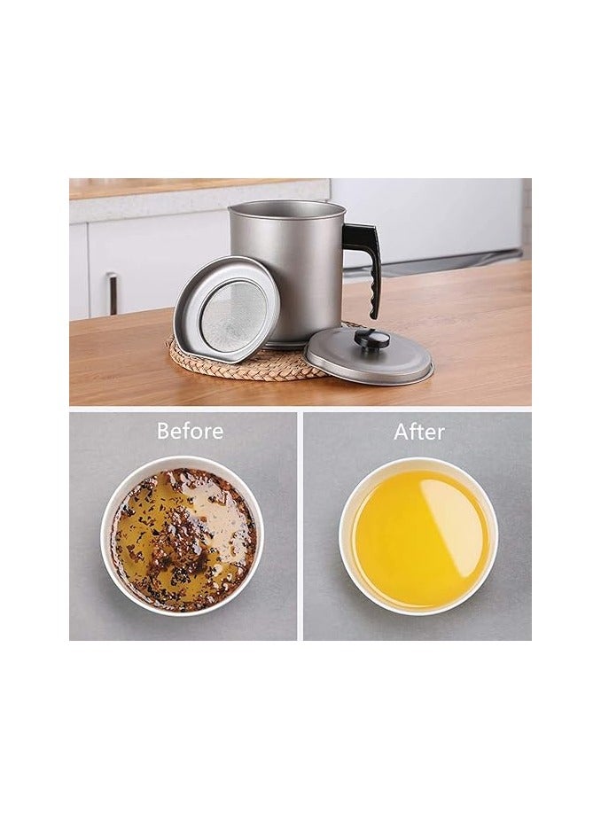 Cooking Oil & Grease Storage Pot – 1.7L Capacity – With Strainer Design - Image 3