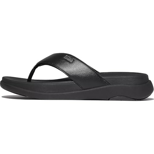 FitFlop F-Mode Go Mens Toe-Post Sandals, Color: All Black, Size: 10 (IX1-090-090) - Image 1