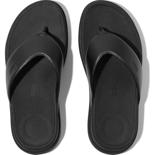 FitFlop F-Mode Go Mens Toe-Post Sandals, Color: All Black, Size: 10 (IX1-090-090) - Image 4