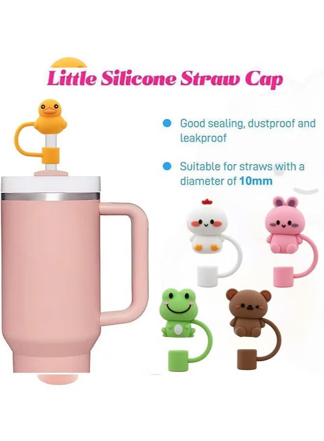 5 قطع غطاء غطاء من القش لكوب ستانلي من السيليكون متوافق مع كوب 30 و40 أونصة مع مقبض 10 مم 0.4 بوصة أغطية أطراف القش القابلة لإعادة الاستخدام مقاومة للغبار - Image 2