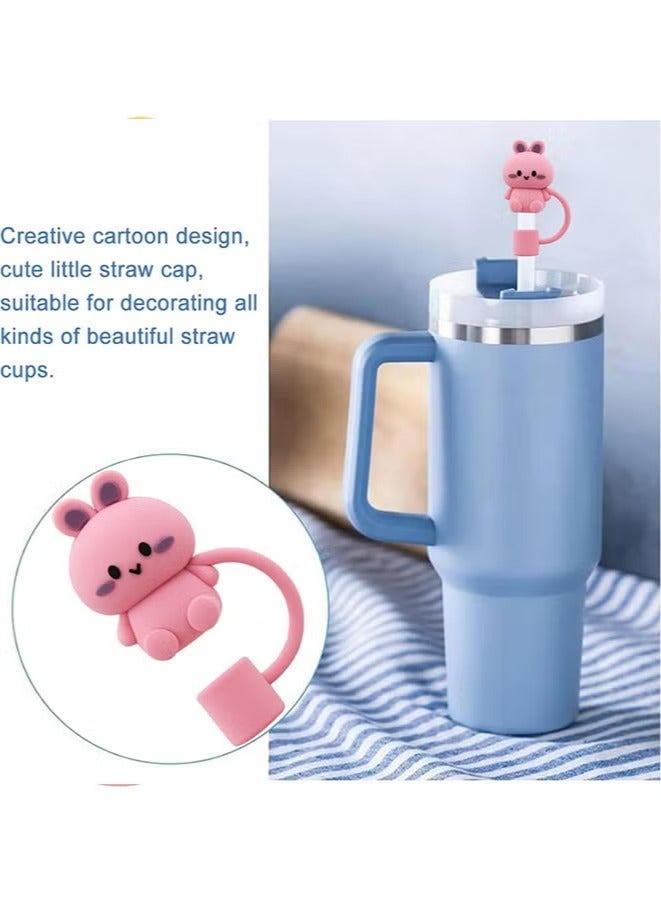 5 قطع غطاء غطاء من القش لكوب ستانلي من السيليكون متوافق مع كوب 30 و40 أونصة مع مقبض 10 مم 0.4 بوصة أغطية أطراف القش القابلة لإعادة الاستخدام مقاومة للغبار - Image 5