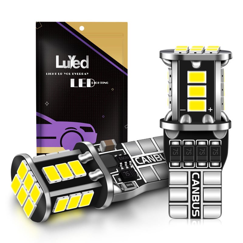 LUYED 912 921 LED Bulbs Brake Lights Xenon White High Power 18SMD T15 906 920 Replacement Bulbs Compatible with Truck 3rdThird Brake Lamp Cargo Illumination LightsPack of 2