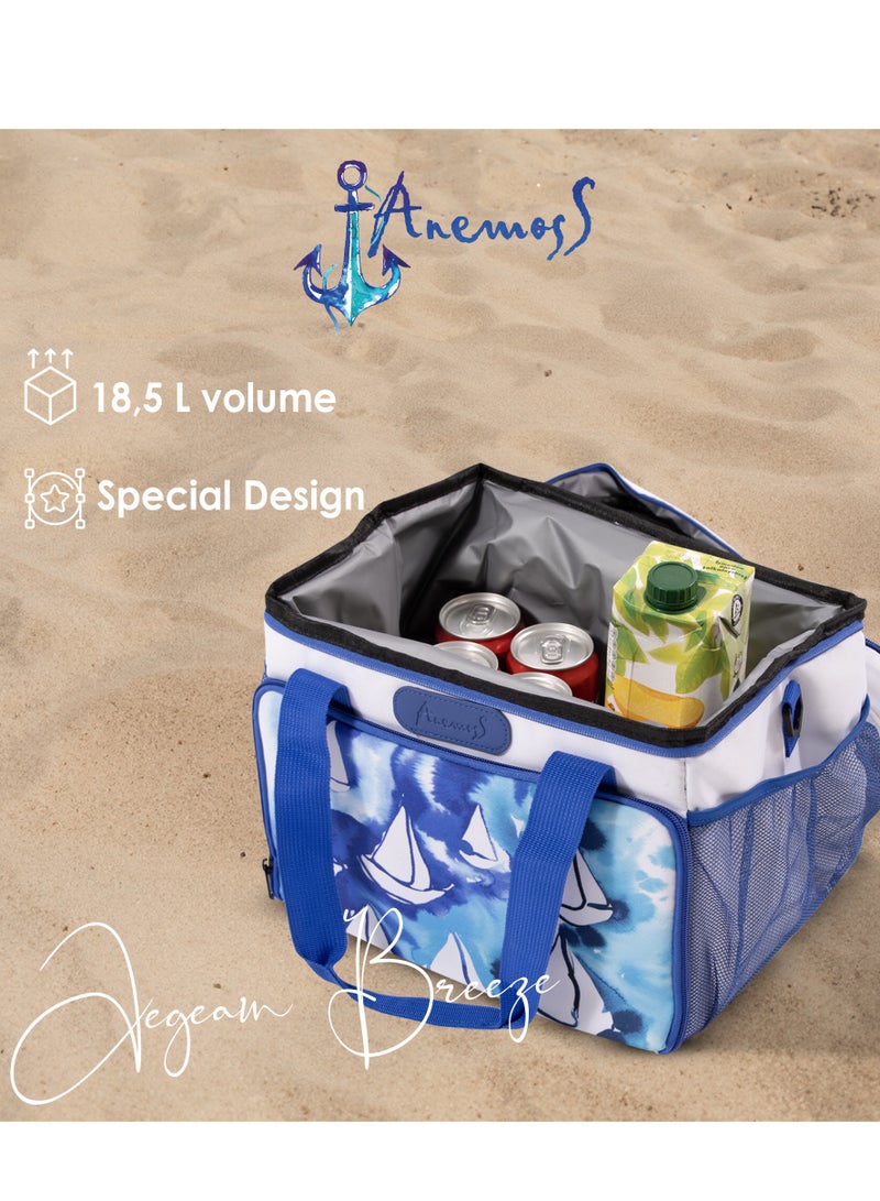 Anemoss Insulated Lunch Bag, 18.5L Large Capacity, Sail Design Food Storage Thermal Bag, Waterproof and Leakproof Insulated Lunch Bag for Men and Women, Cooler Bags for Picnic Hiking Beach, Multicolor - Image 5