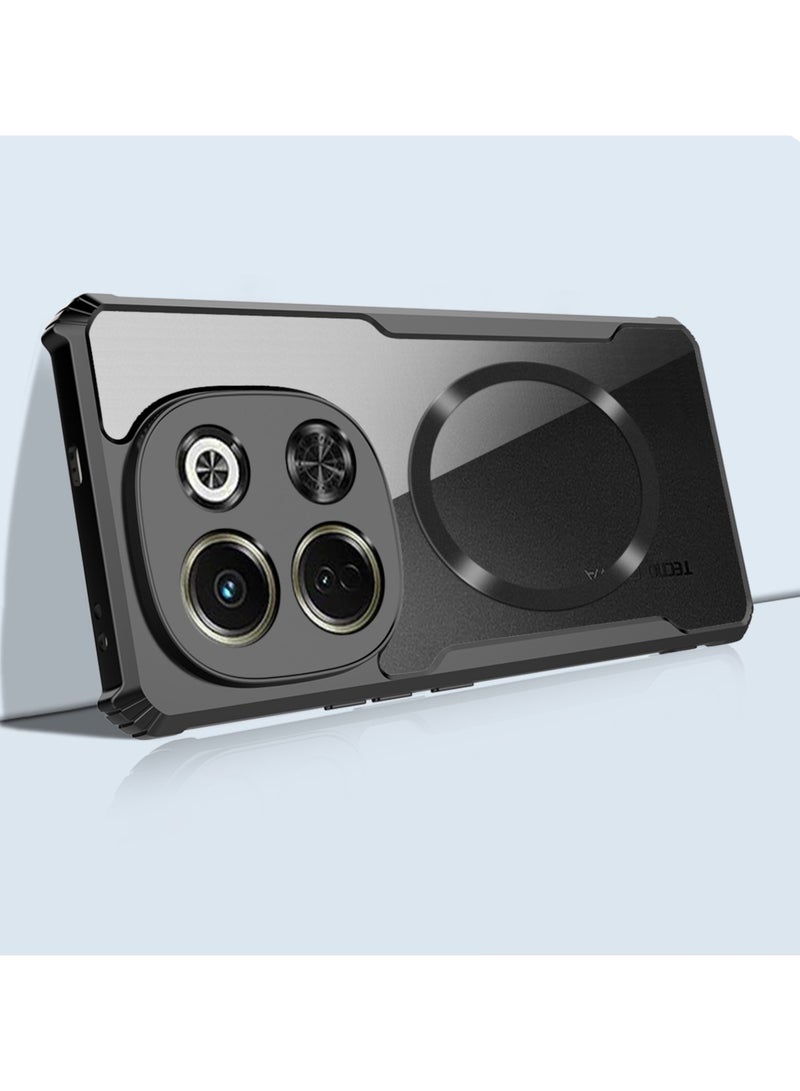 [1+1 مجموعات] غلاف وواقي شاشة لتكنو سبارك 30 5G مع وظيفة مضادة للسقوط زجاج مقسى مقاوم للخدش زجاج عالي النفاذية مغناطيسي لسيارة الهاتف - Image 3