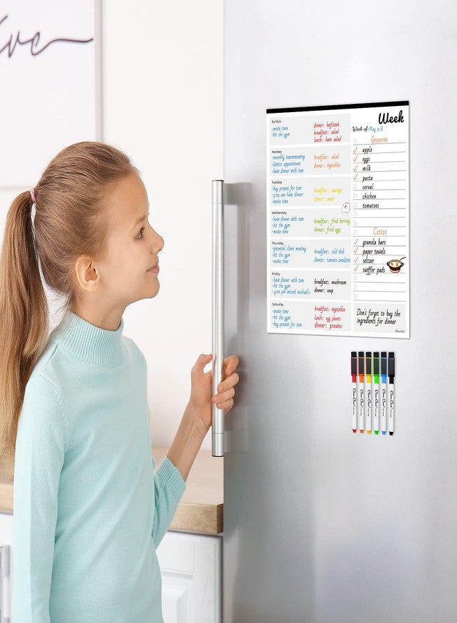 Clever Clean Magnetic Dry Erase Weekly Calendar - 10"x12" Weekly Dry Erase Calendar for Fridge - 6 Extra Fine Point Markers Included - Shipped Flat - Image 5