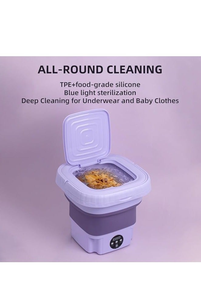 Folding Washing Machine, Mini Automatic Clothes Washing Machine, High Capacity Mini Washer, Portable Lightweight Underwear Washer for Travel Camping Apartment Laundry  - Image 5