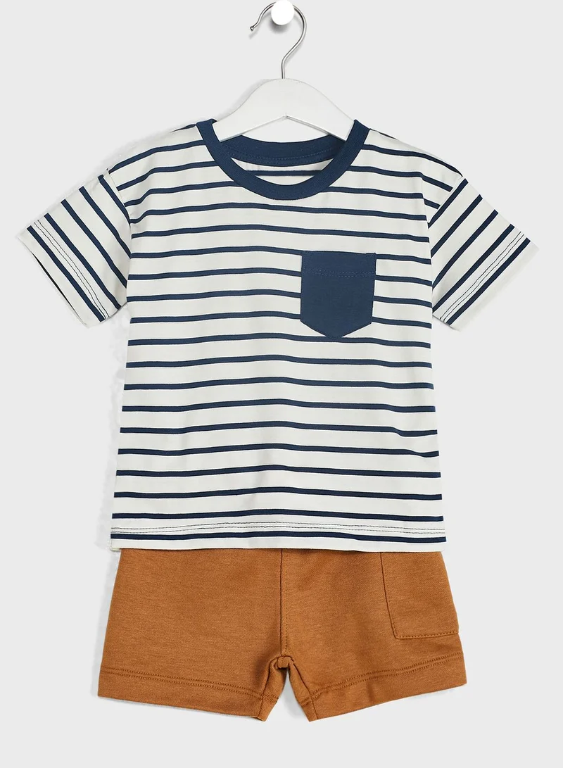 MINOTI Infant Striped T-Shirt & Shorts Set