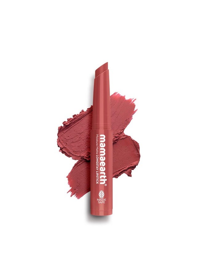 Mamaearth Mamaearth Moisture Matte Longstay Mini Lipstick with Avocado Oil & Vitamin E for 12 Hour Long Stay-01 Carnation Nude - 0.7 g  - Image 1