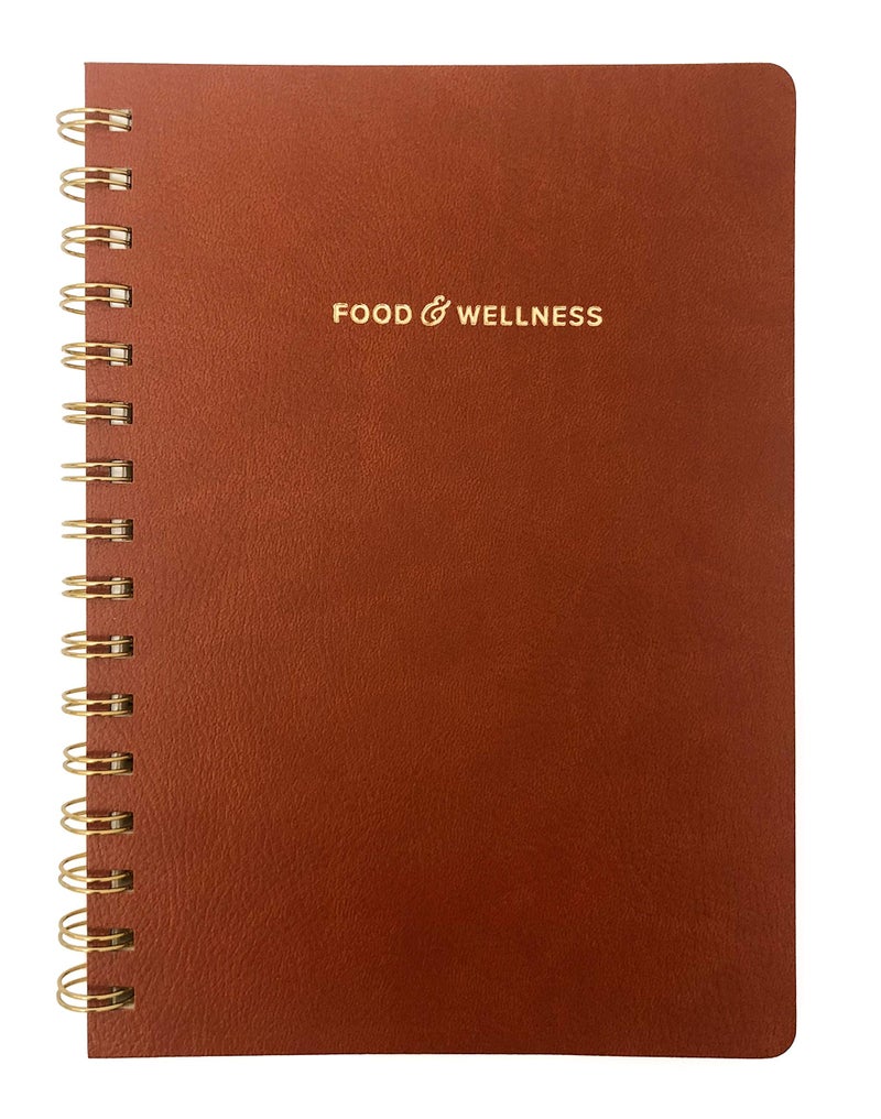 Kunitsa Co. Food and Exercise Journal for Women - Track Meals, Nutrition, and Weight Loss, 90 Days, Walnut Brown, 8.5 x 6 Inches