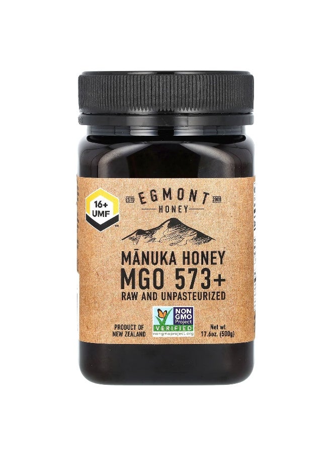 EGMONT HONEY Egmont Honey, Manuka Honey, Raw And Unpasteurized, UMF 16+, MGO 573+, 17.6 oz (500 g)  - Image 1