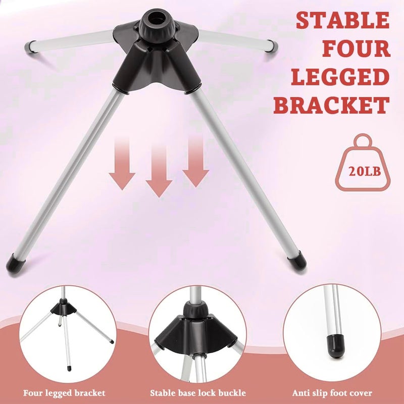 May Create ® Tripod Floor Holder for Hair Dryer, Adjustable 75-105cm Height, Hands Free Hair Drying Experience, Aluminum Alloy Free Standing Hair Dryer Clamp Holder - Image 5