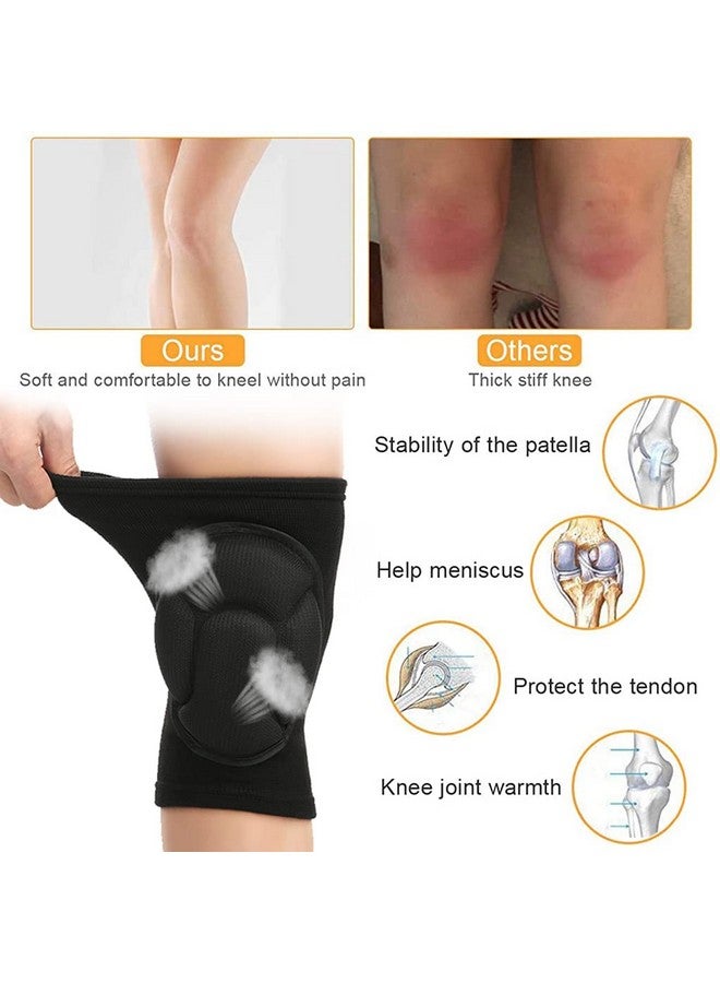 ZIBUYU® Knee Cap for Men and Women Thickened Anti-Collision Cushion Brace for Knee Pain Pad Knee Support Pain Relief Products Knee Guard Knee Pads for Running, Walking, Gym, Free Size (Black) - 1 Pair - Image 3