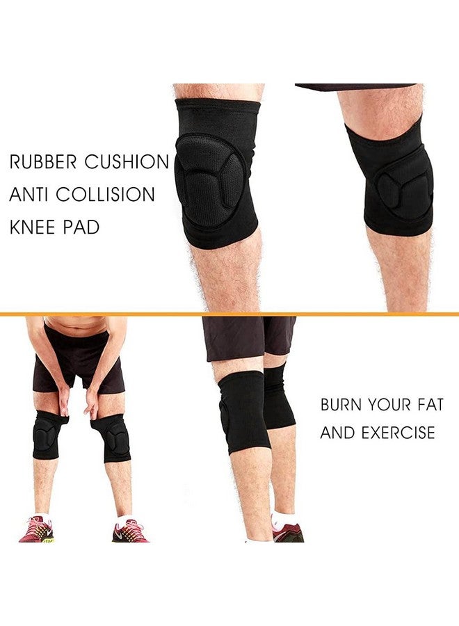 ZIBUYU® Knee Cap for Men and Women Thickened Anti-Collision Cushion Brace for Knee Pain Pad Knee Support Pain Relief Products Knee Guard Knee Pads for Running, Walking, Gym, Free Size (Black) - 1 Pair - Image 2