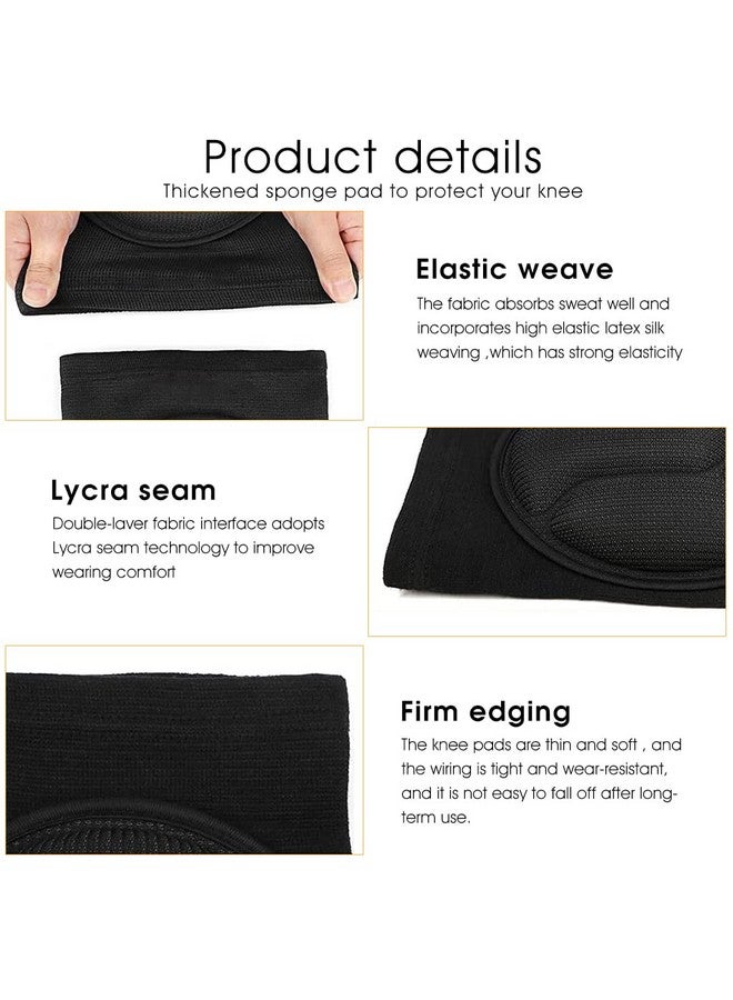 ZIBUYU® Knee Cap for Men and Women Thickened Anti-Collision Cushion Brace for Knee Pain Pad Knee Support Pain Relief Products Knee Guard Knee Pads for Running, Walking, Gym, Free Size (Black) - 1 Pair - Image 5