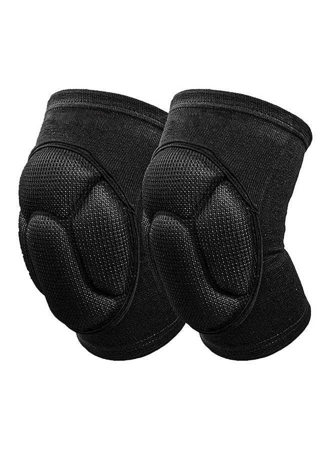 ZIBUYU® Knee Cap for Men and Women Thickened Anti-Collision Cushion Brace for Knee Pain Pad Knee Support Pain Relief Products Knee Guard Knee Pads for Running, Walking, Gym, Free Size (Black) - 1 Pair - Image 1