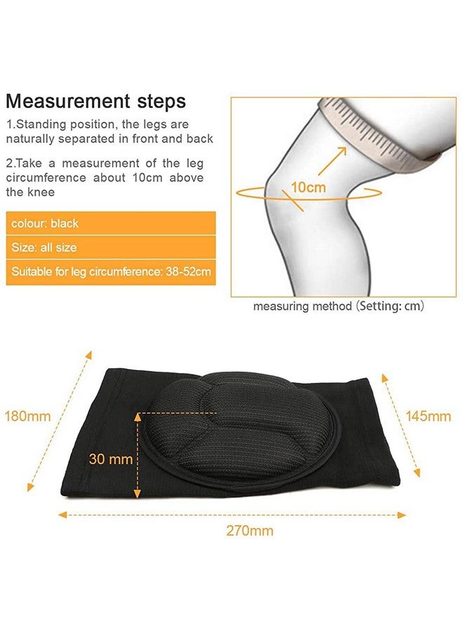 ZIBUYU® Knee Cap for Men and Women Thickened Anti-Collision Cushion Brace for Knee Pain Pad Knee Support Pain Relief Products Knee Guard Knee Pads for Running, Walking, Gym, Free Size (Black) - 1 Pair - Image 4