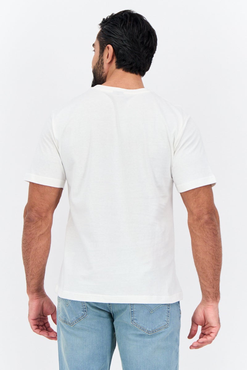 Gotcha تي شيرت رجالي بأكمام قصيرة وياقة دائرية بطباعة جرافيك، أبيض - Image 3