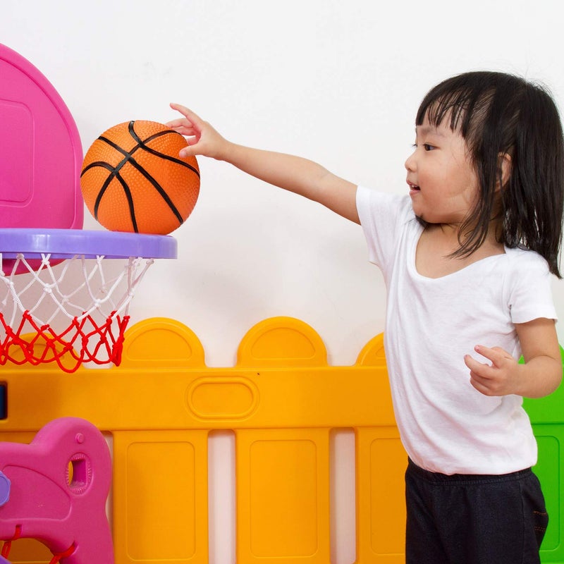 Gejoy 7 Inch Mini Basketballs Set of 3 with Ball Pump Needles Inflatable Basketball Pool Balls Adults Indoor Outdoor Sports Summer Beach Pool Party Orange Colors - Image 4