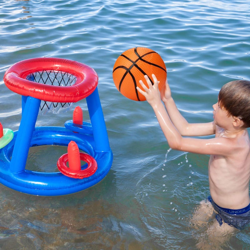 Gejoy 7 Inch Mini Basketballs Set of 3 with Ball Pump Needles Inflatable Basketball Pool Balls Adults Indoor Outdoor Sports Summer Beach Pool Party Orange Colors - Image 5