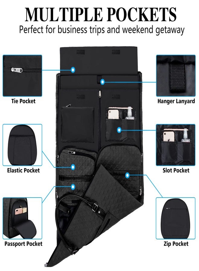 TIBES Convertible Garment Bag for Travel for Women & Men 3pcs Set, A1-Black - Image 2