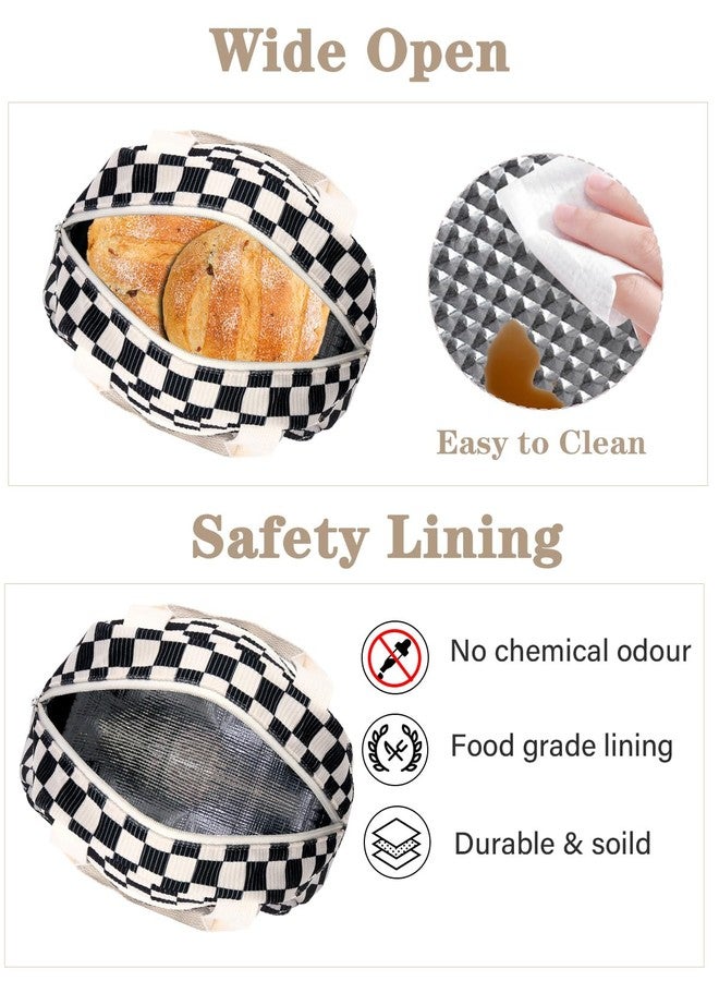 TENKIST Cute Lunch Box Tote Bag - CoolerCorduroy Insulated Bags for Women - Lightweight Reusable Portable Soft Lunch Pail Kit for Kids Teen Girl Adults Work School Picnic Travel Checkered 8L - Image 4