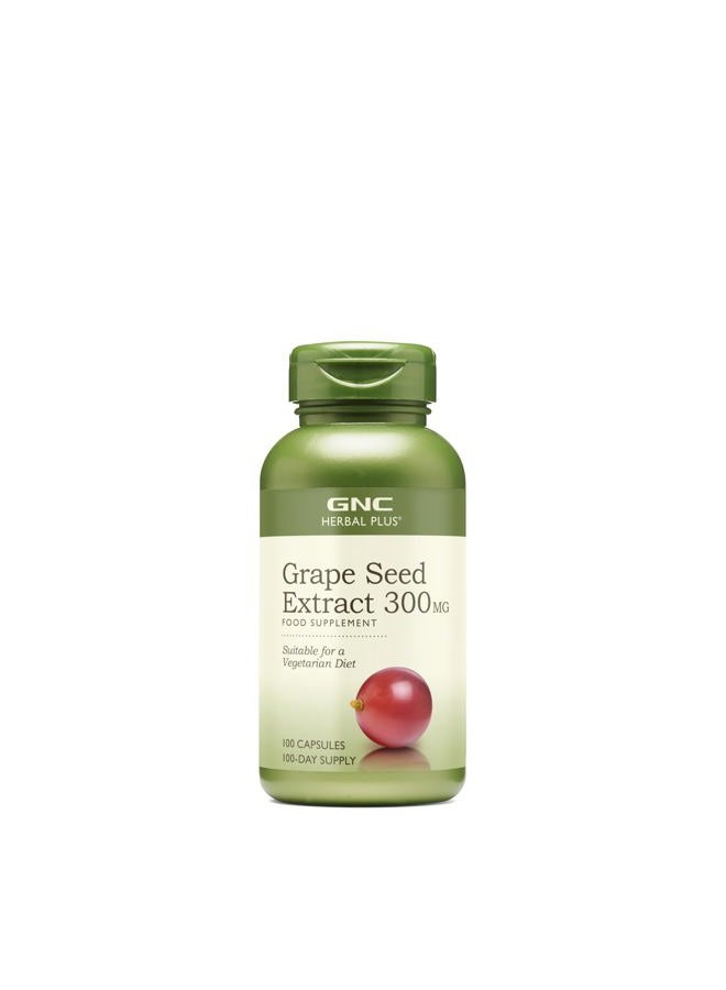 GNC Herbal Plus Grape Seed Extract 300mg Supplement, Vegetarian, 100 Servings - Image 1