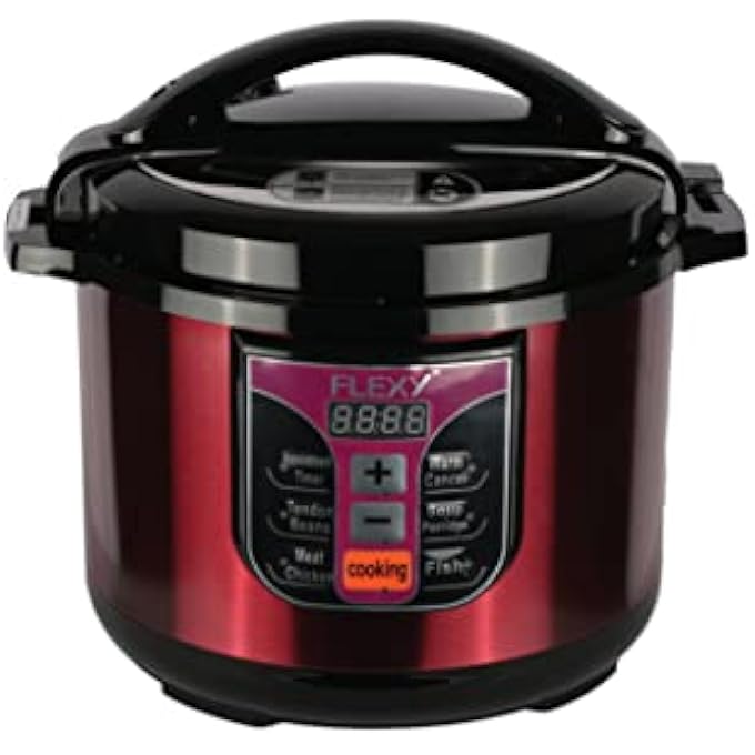 فليكسي طنجرة ضغط كهربائية 8 لتر 1350 واط مع برنامج ذكي يتميز بشاشة LED متعددة الوظائف، عصيدة الفاصوليا، الحساء، الأرز، الدجاج، اللحوم والمزيد، ضمان لمدة عامين - Image 1
