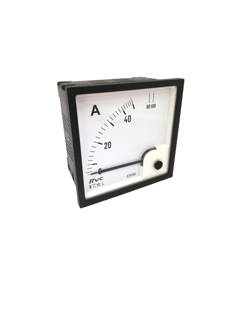 AC Analogue Panel Ammeter 96x96 - Direct Type - ERI96A2D Revalco Italy - Image 1