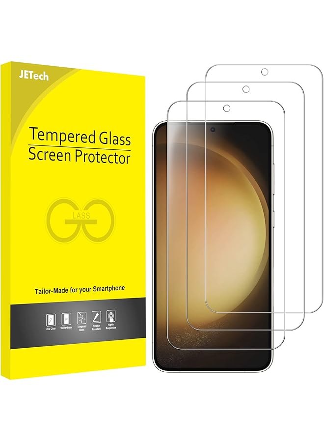 Jetech Screen Protector For Samsung Galaxy S23 5G 6.1 Inch Tempered Glass Film Fingerprint ID Compatible HD Clear 3 Pack - Image 1