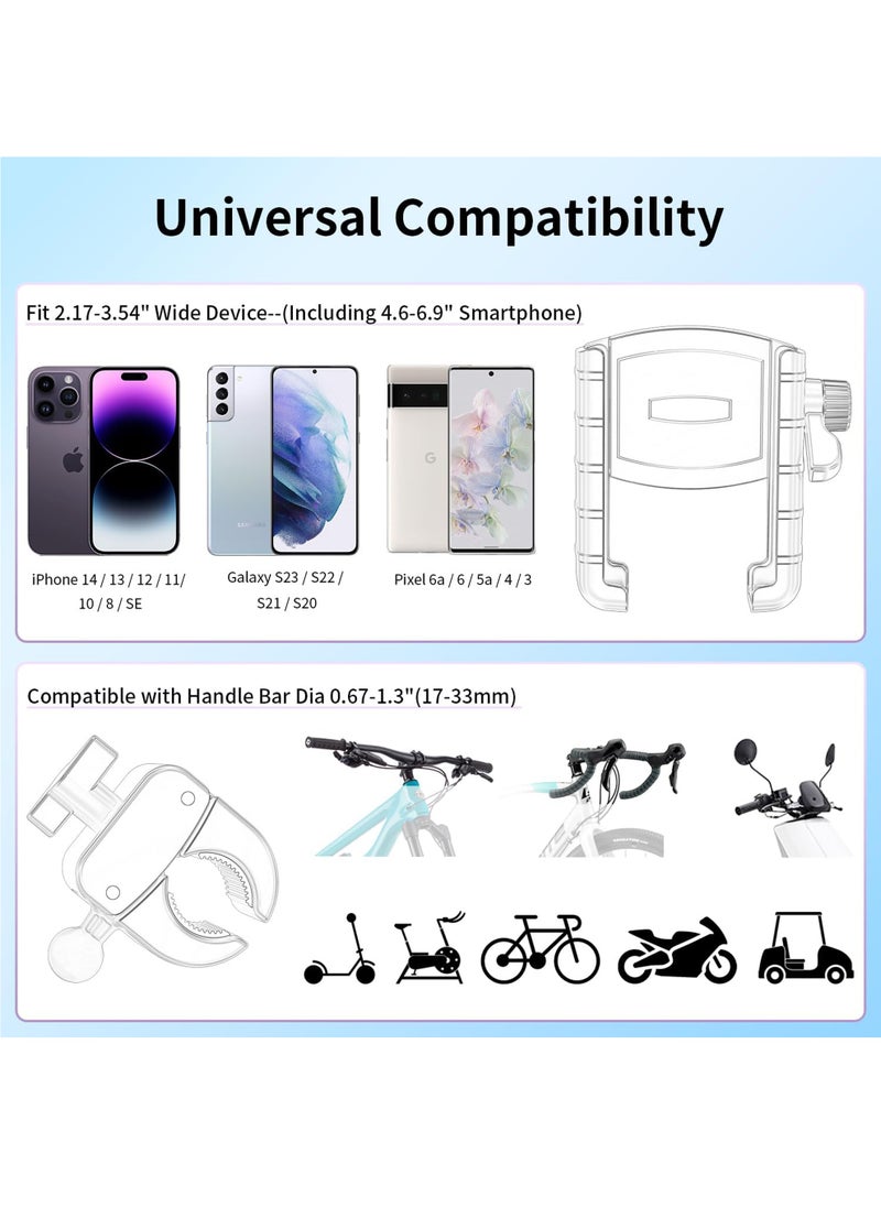 Uwals Bike Phone Mount Holder, [Camera Friendly] Motorcycle Phone Mount for Electric Scooter, Mountain, Dirt Bike and Motorcycle - 360° Rotate Suitable for iPhone & Android Smartphones from 4.5-7.0 inches  - Image 5