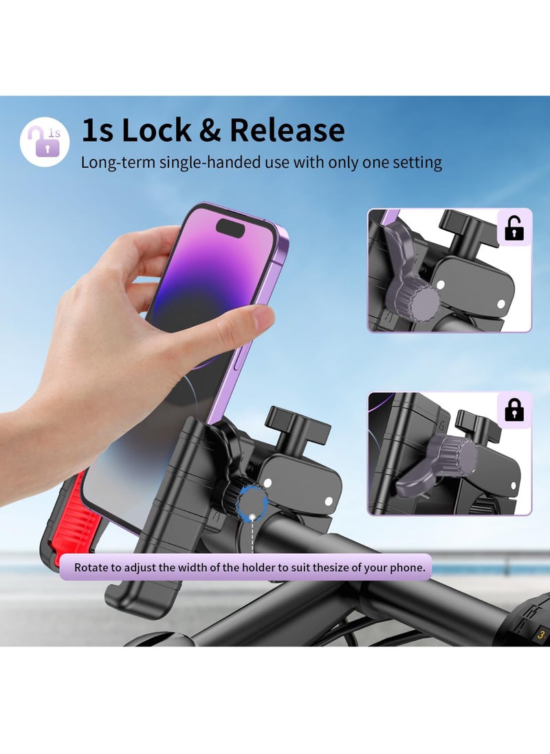 Uwals Bike Phone Mount Holder, [Camera Friendly] Motorcycle Phone Mount for Electric Scooter, Mountain, Dirt Bike and Motorcycle - 360° Rotate Suitable for iPhone & Android Smartphones from 4.5-7.0 inches  - Image 3