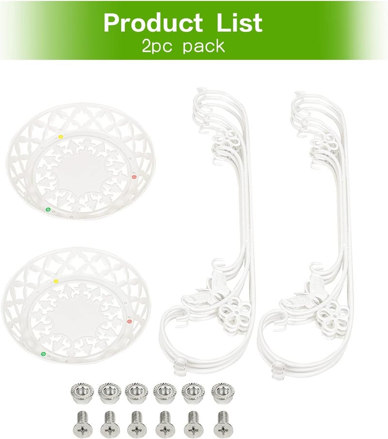 Sungmor Lightweight Metal Flower Pot Stands - 2 Pack 29.7 Inches Tall White Plant Stand - Rustproof Potted Plant Holder Container Support - Indoor & Outdoor Elegant Corner Decorative Display Rack - Image 4
