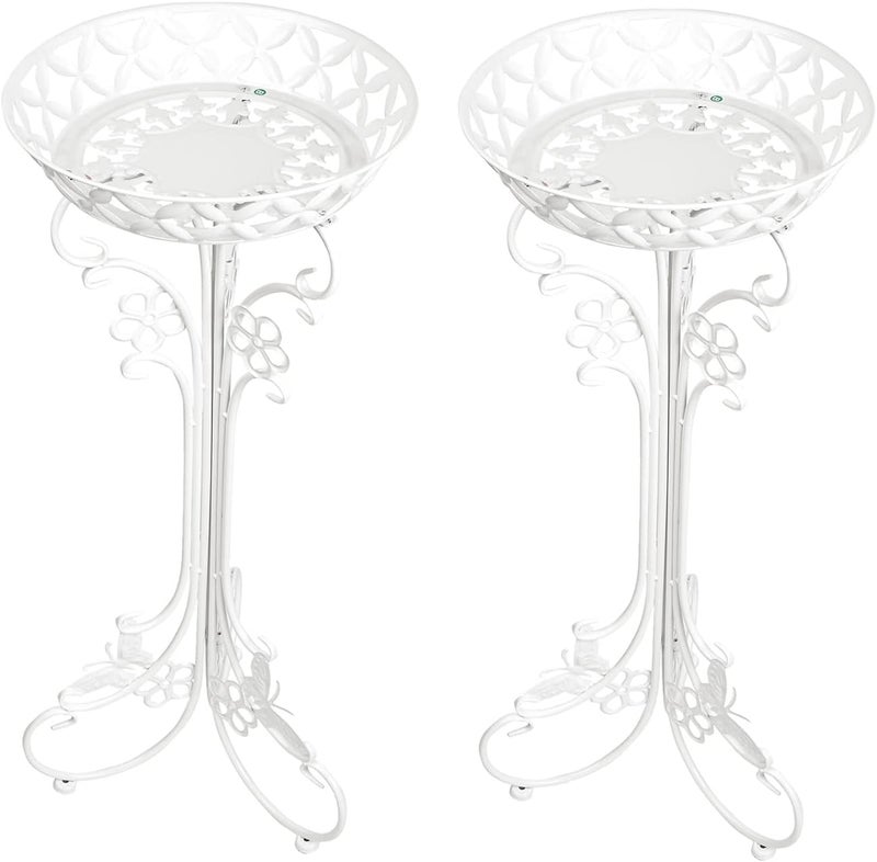 Sungmor Lightweight Metal Flower Pot Stands - 2 Pack 29.7 Inches Tall White Plant Stand - Rustproof Potted Plant Holder Container Support - Indoor & Outdoor Elegant Corner Decorative Display Rack - Image 5