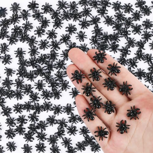HOMICO 200 Pieces Halloween Mini Spiders Dollhouse Miniature Resin Spider for Crafts Tiny Fake Spiders for Fairy Garden Dollhouse Micro Landscaping Decoration - Image 5