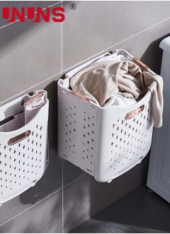 UNUNS 2-Layer Laundry Basket Bathroom Removable Clothes Storage Basket With Wheels Foldable Household Simple Shelf For Bathroom Kitchen Living Room  - Image 3