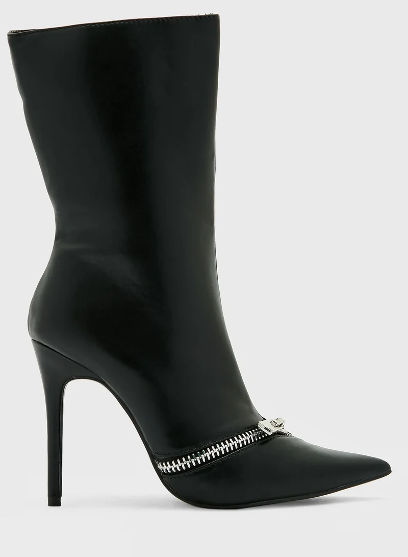 PUBLIC DESIRE Pitstop High Heel Ankle Boots