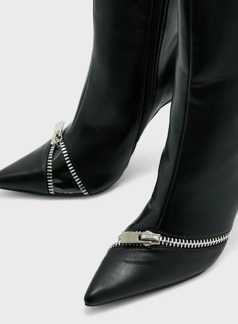 PUBLIC DESIRE Pitstop High Heel Ankle Boots