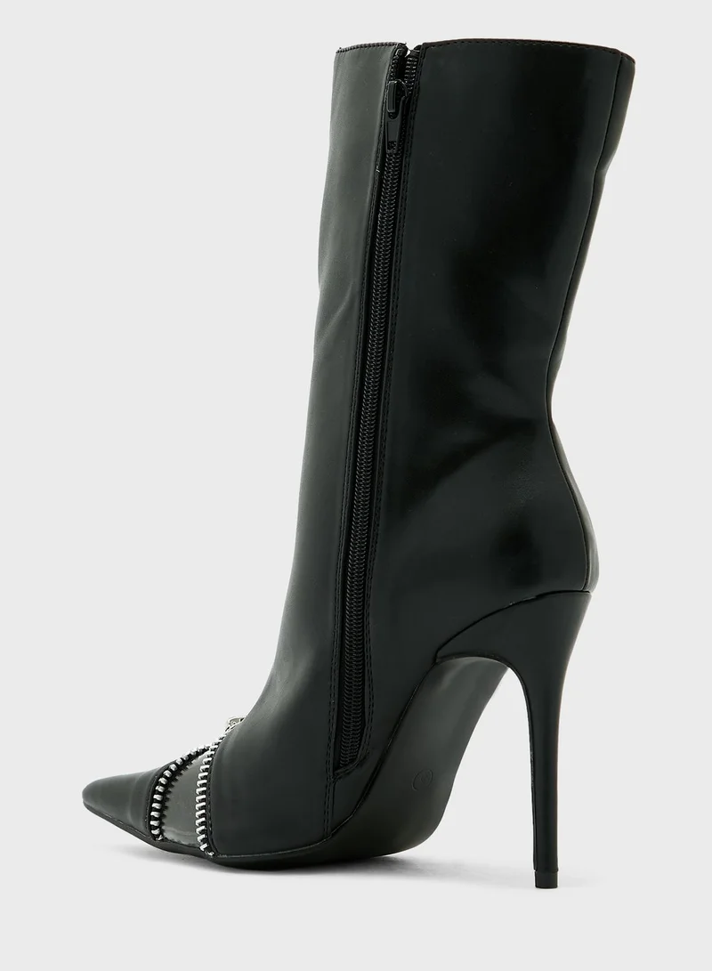 PUBLIC DESIRE Pitstop High Heel Ankle Boots