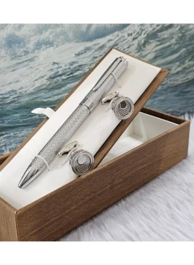 Men's pen with luxury cufflinks from Fender Blue