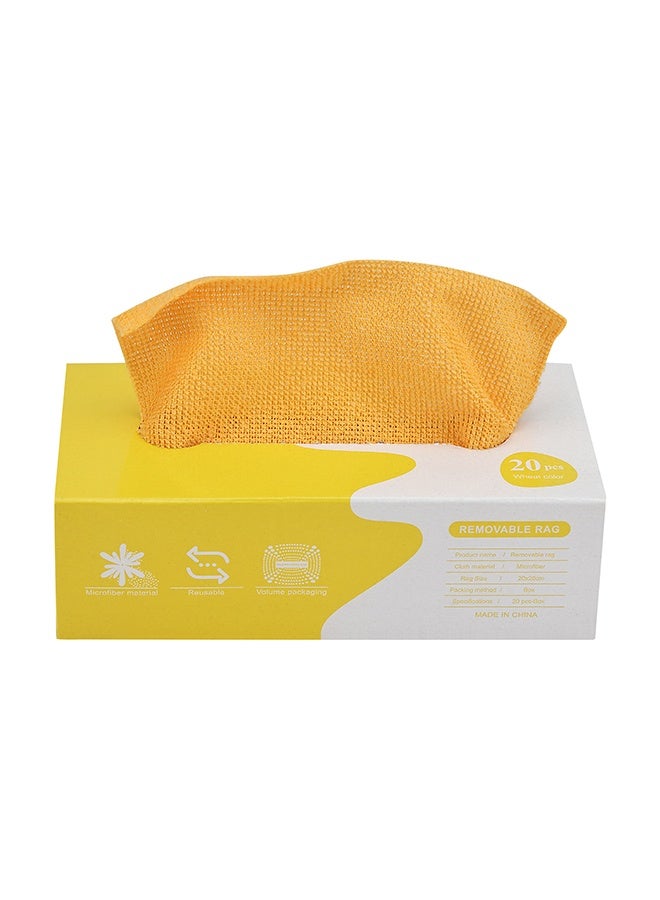 LAWAZIM 20 Piece Removable Microfiber Rags -20x20cm- Ultra Absorbent Lint-Free Cleaning Cloths in Extractable Dispenser Box for Kitchen or Household, Car, Window, Glass, and Multi-Surface Use - Orange - Image 2