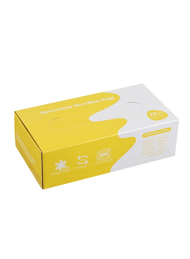 LAWAZIM 20 Piece Removable Microfiber Rags -20x20cm- Ultra Absorbent Lint-Free Cleaning Cloths in Extractable Dispenser Box for Kitchen or Household, Car, Window, Glass, and Multi-Surface Use - Orange - Image 5