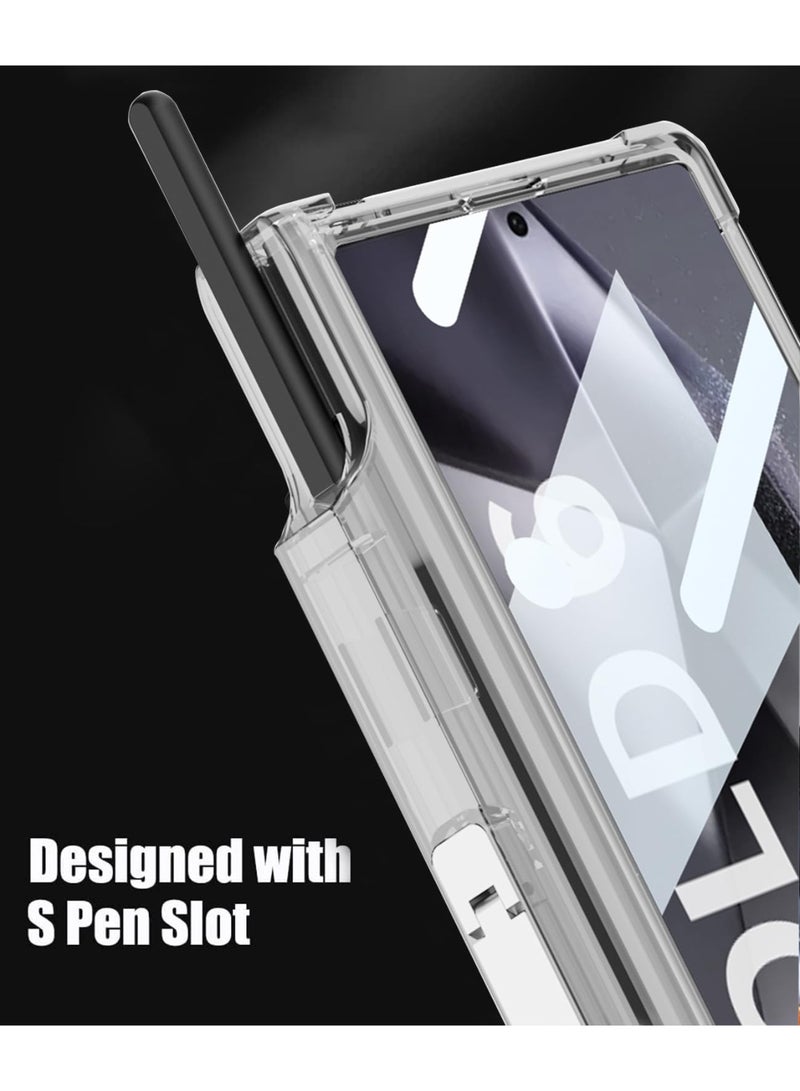 general Samsung Galaxy Z Fold 7 Clear Case with S Pen Holder [Built-in Screen Protector] [Hinge Protection], Shockproof Scratch Resistant Slim Cover for Samsung Galaxy Z Fold 7 - Image 2