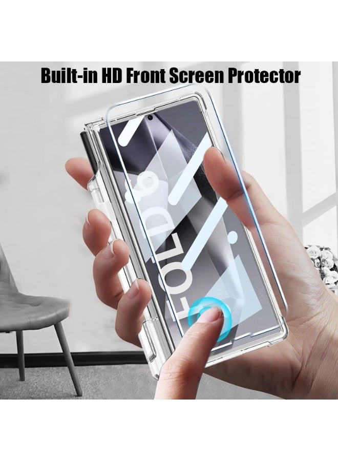 general Samsung Galaxy Z Fold 7 Clear Case with S Pen Holder [Built-in Screen Protector] [Hinge Protection], Shockproof Scratch Resistant Slim Cover for Samsung Galaxy Z Fold 7 - Image 3