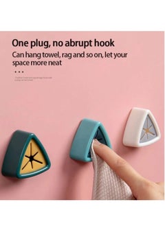 BLUE CORAL 3 Pcs Towel Holder For Kitchen Self Adhesive Free Sucker Wall Rack Washing Cloth Rag Hook No Drilling Required Storage Hanger Hand Towel Dish Towel Rack Kitchen Bathroom Tools (Mix Colors)  - Image 2