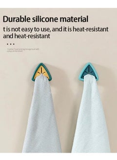 BLUE CORAL 3 Pcs Towel Holder For Kitchen Self Adhesive Free Sucker Wall Rack Washing Cloth Rag Hook No Drilling Required Storage Hanger Hand Towel Dish Towel Rack Kitchen Bathroom Tools (Mix Colors)  - Image 5