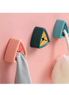 BLUE CORAL 3 Pcs Towel Holder For Kitchen Self Adhesive Free Sucker Wall Rack Washing Cloth Rag Hook No Drilling Required Storage Hanger Hand Towel Dish Towel Rack Kitchen Bathroom Tools (Mix Colors)  - Image 1